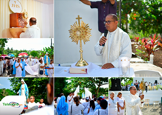 Fieles católicos celebran la solemnidad de Corpus Christi en Parroquia Dios Provee SFM