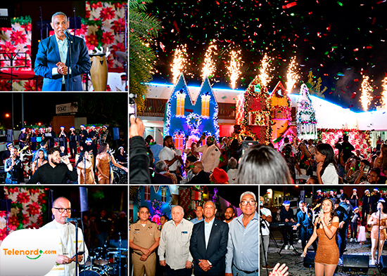 Franklin Romero enciende las luces navideñas de la Oficina de Gestión Senatorial Duarte