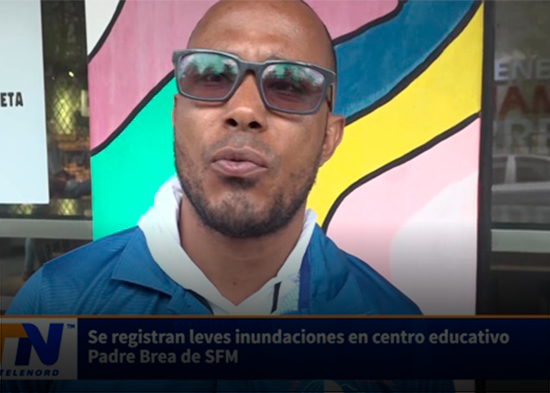 Se registran leves inundaciones en centro educativo Padre Brea de SFM