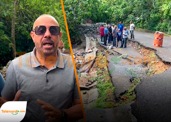 Comité de Atabalero da seguimiento a reparación de carretera tras derrumbe