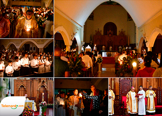 Con fervor celebran la Vigilia Pascual en la Catedral Santa Ana SFM