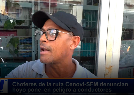 Choferes de la ruta Cenovi SFM denuncian hoyo pone en peligro a conductores