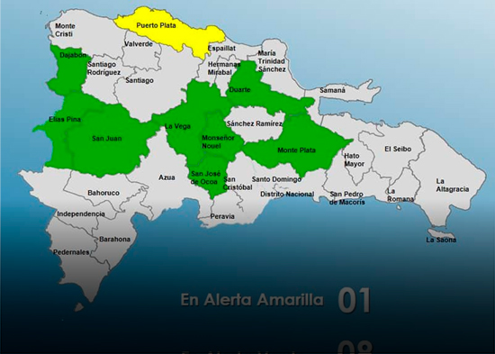 El COE mantiene una provincia en alerta amarilla y ocho en verde por riesgo de inundaciones