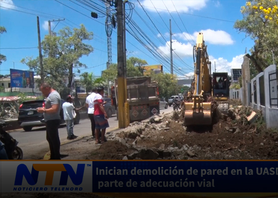 Inician demolición de pared en la UASD SFM como parte de adecuación vial