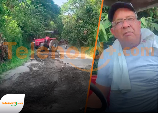 Moradores de Naranjo Dulce acondicionan carretera con recursos propios